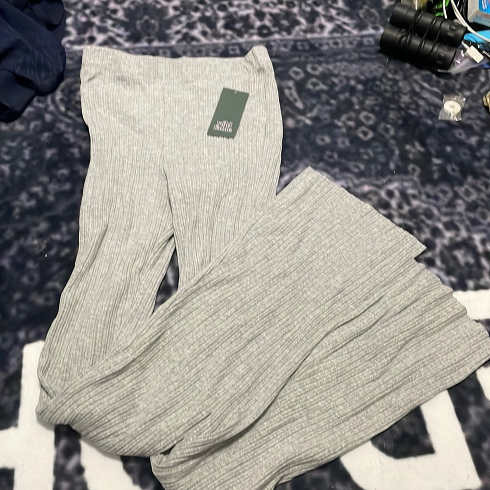 Gray flare pants
